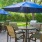 Grilling station and lush landscaping